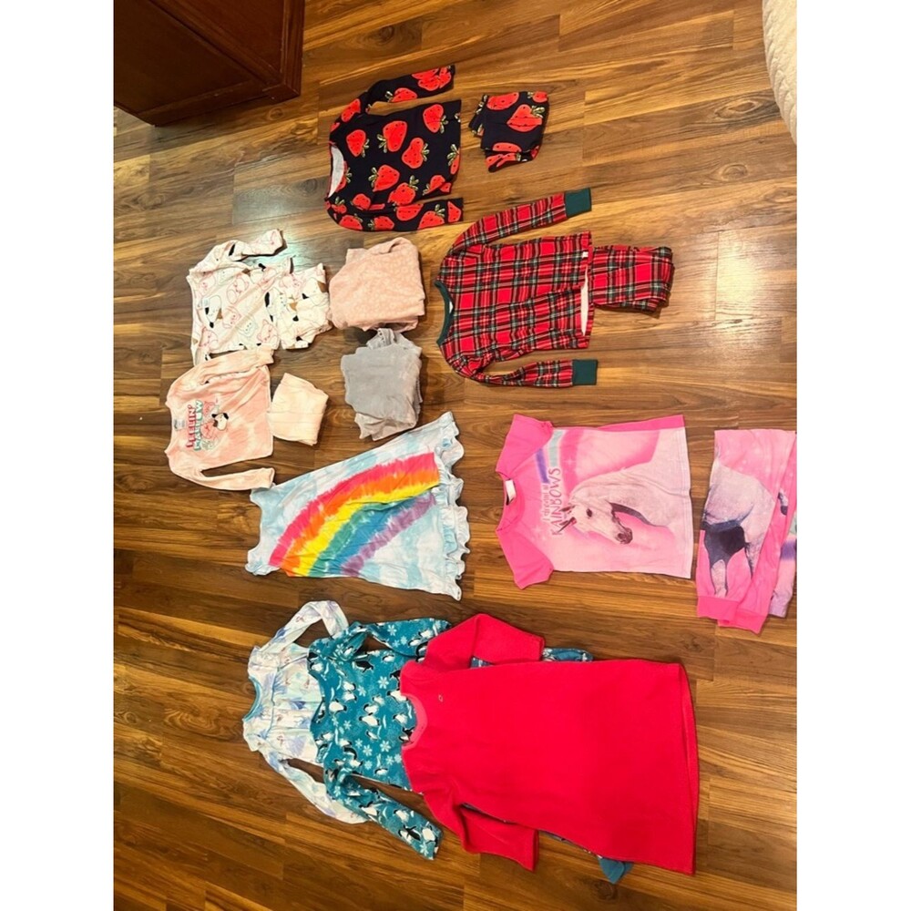 Girls Mixed Pajama Set - Rainbow & Animal Prints